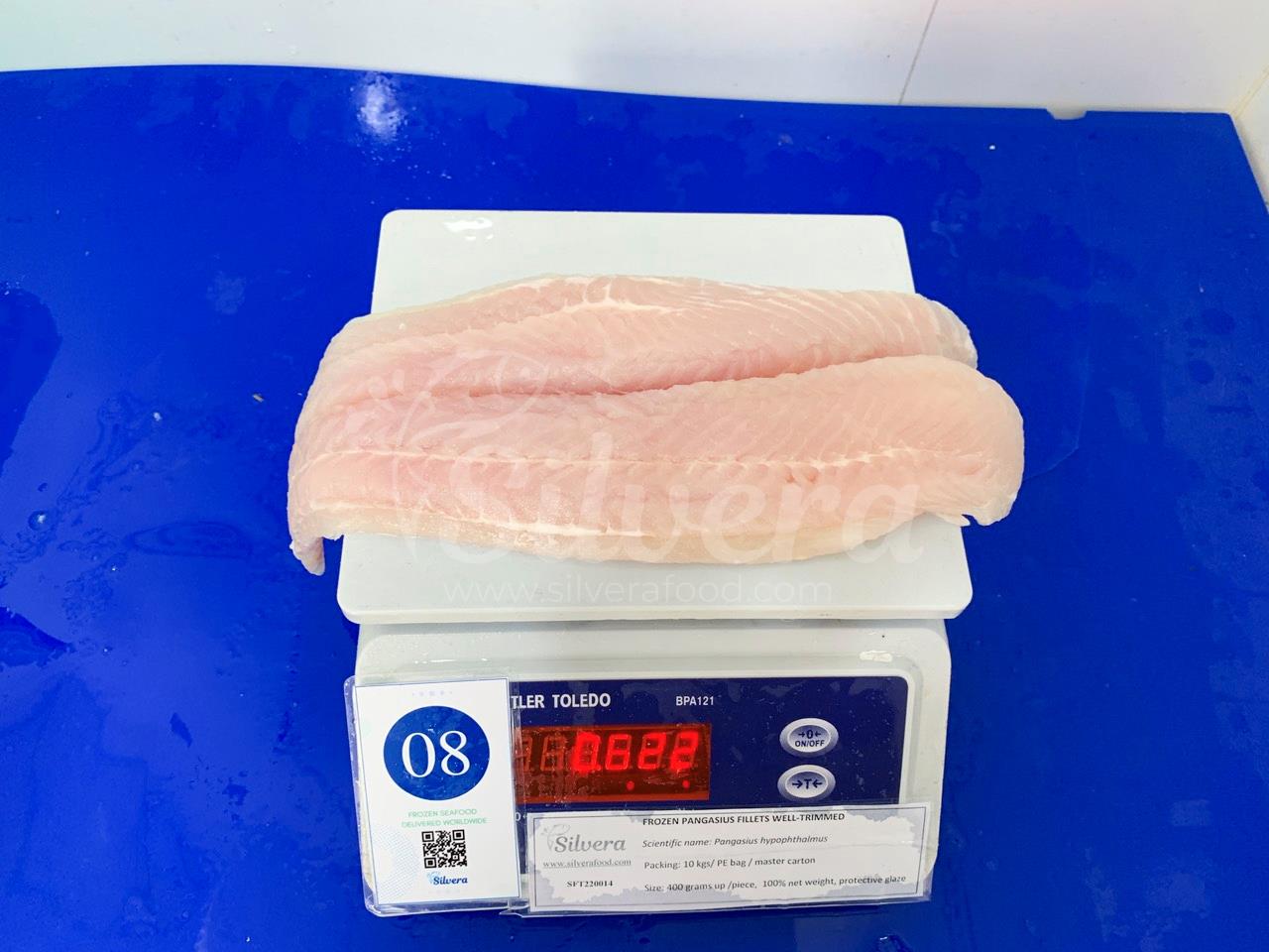 Pangasius fillet size 400 grams up per piece