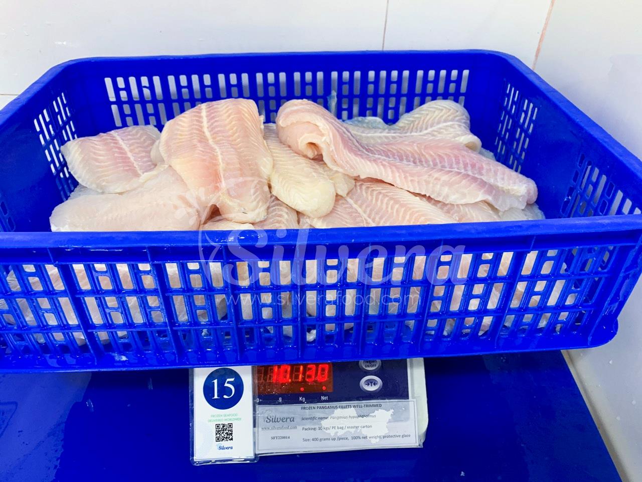 Defrosted pangasius fillets