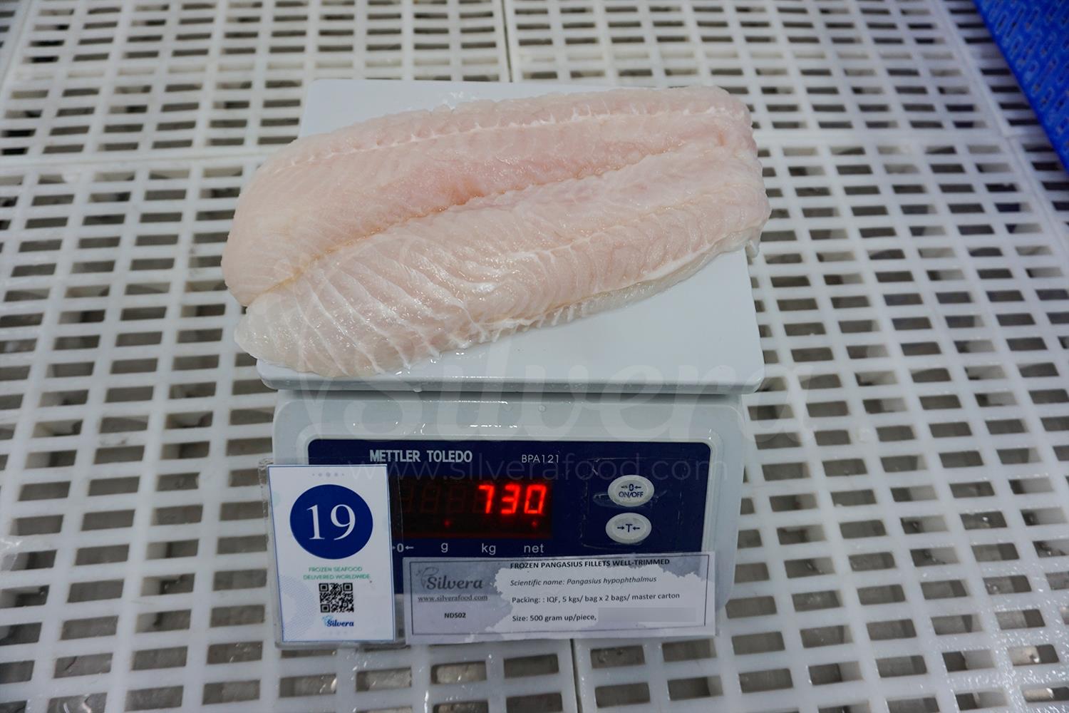 Basa fillet size 500 grams up per piece