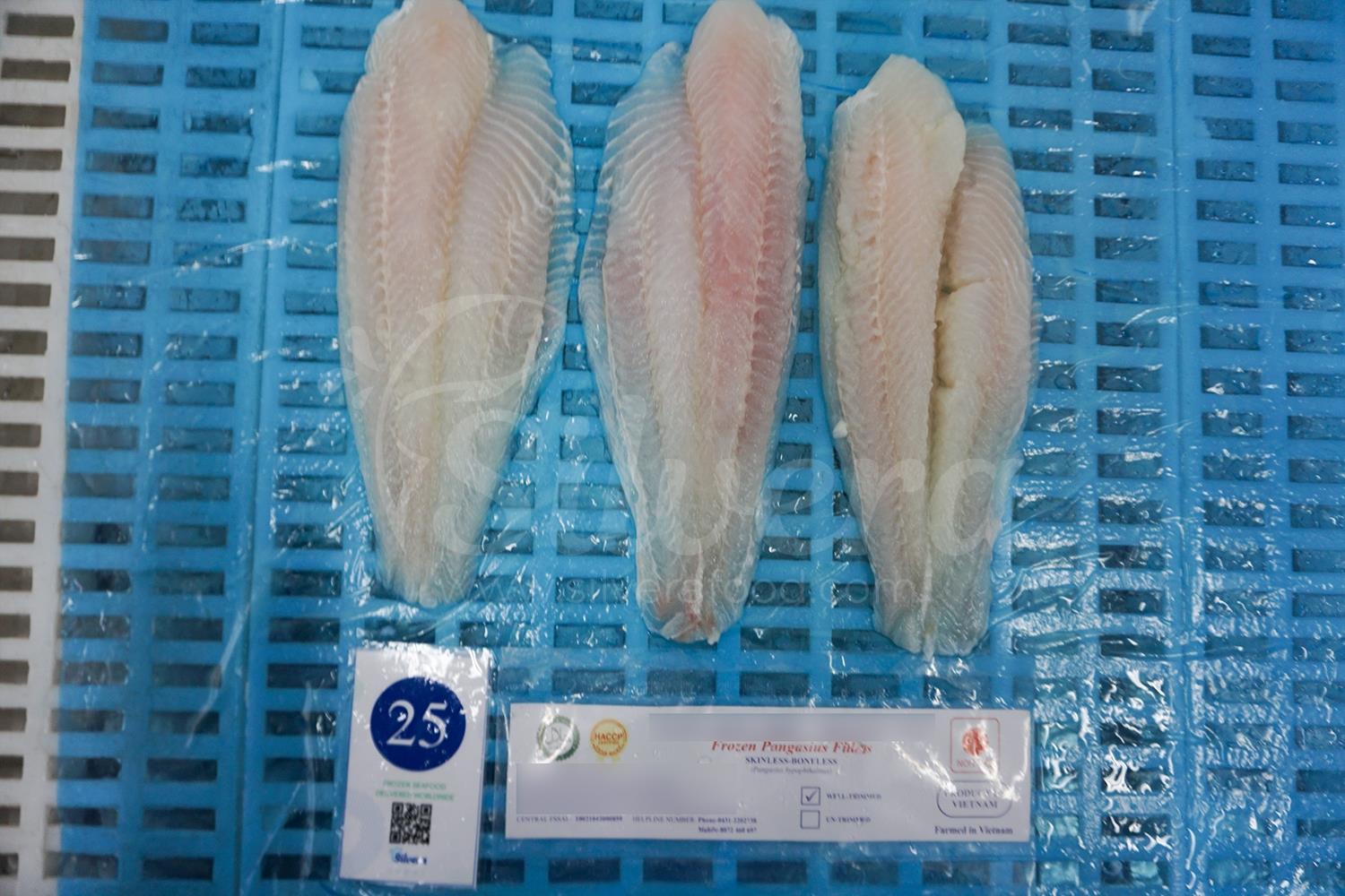 Defrosted basa fillets