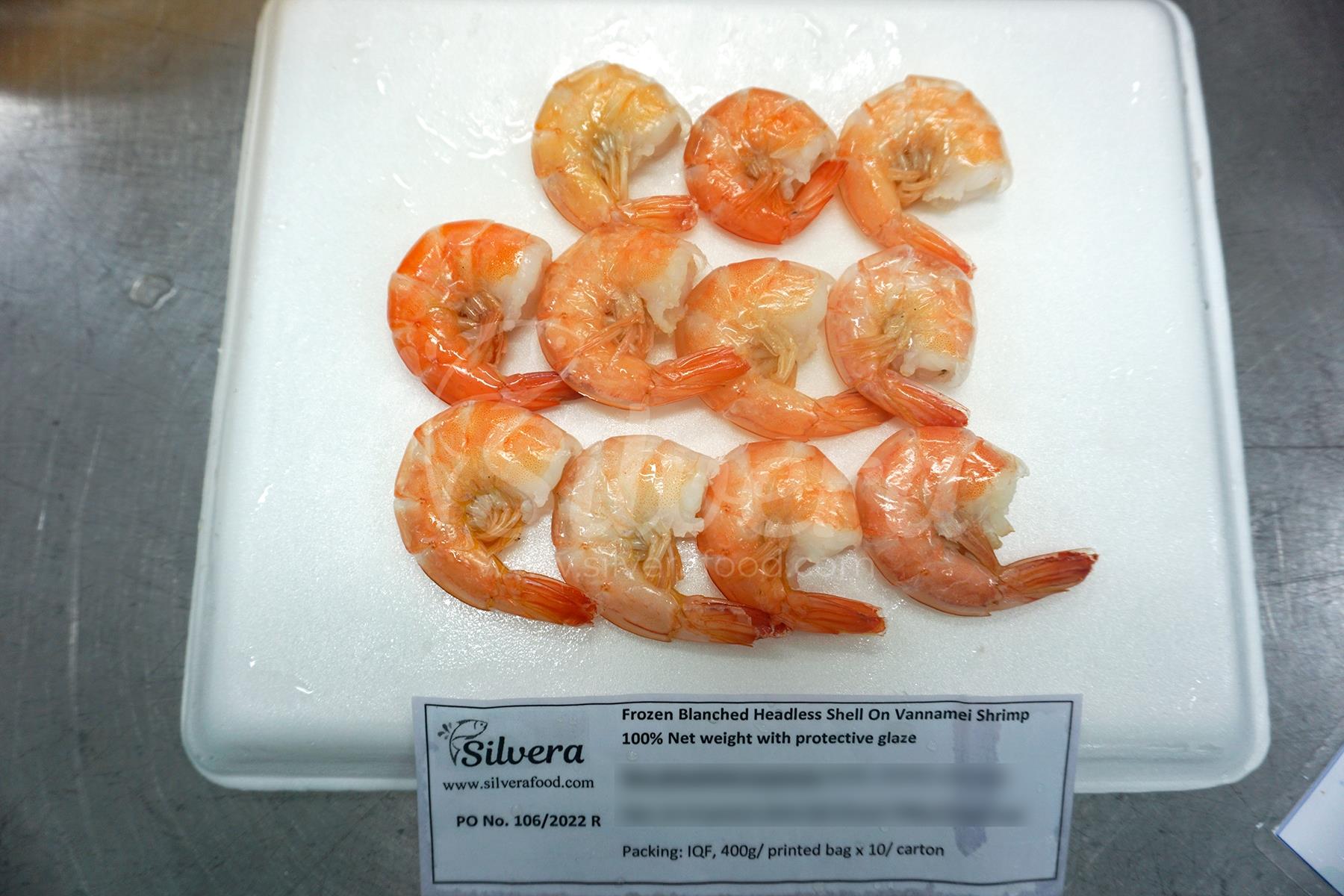 Cooked headless vannamei shrimps