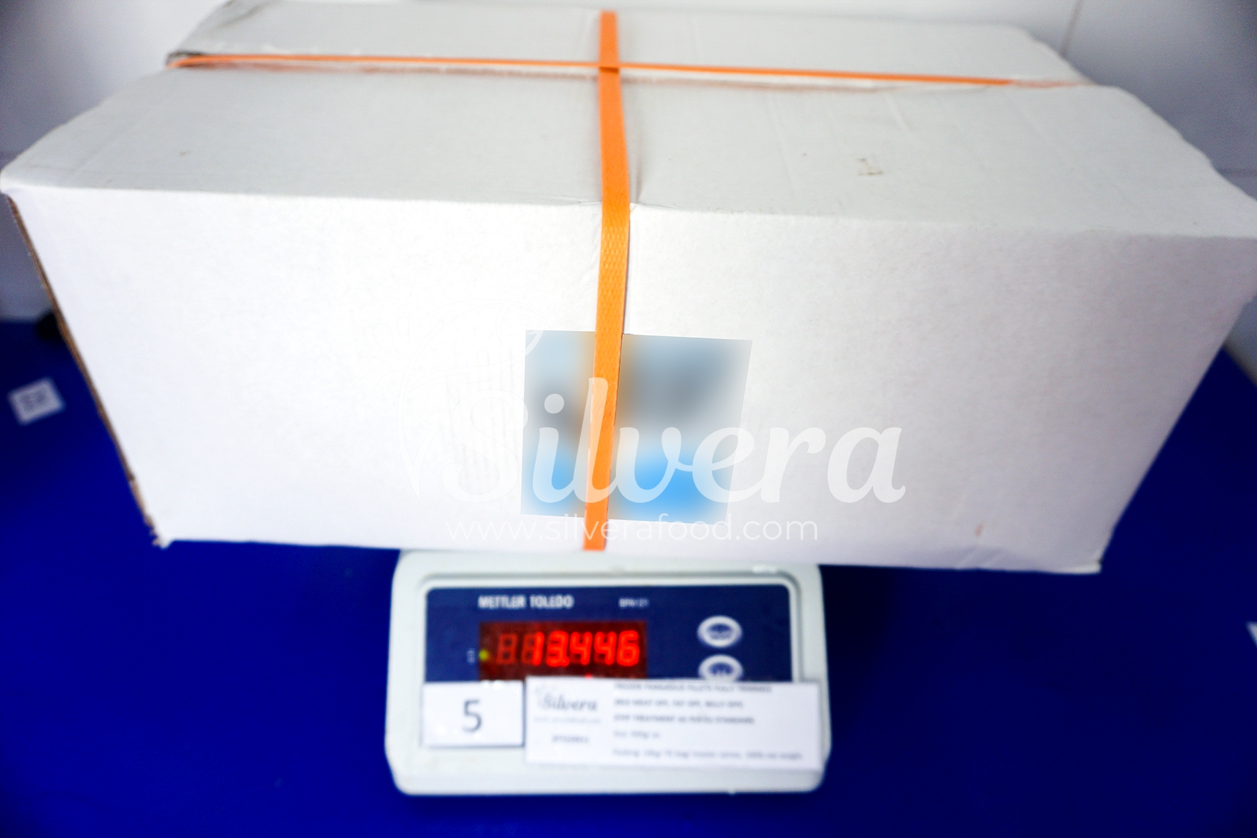 Pangasius carton with 2 straps 