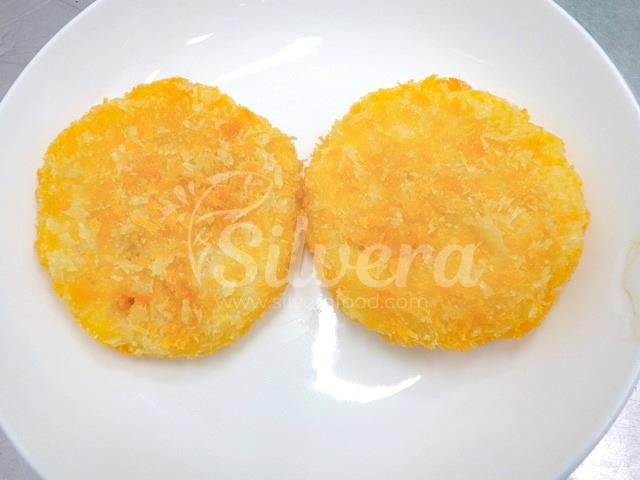 Fried breaded vannamei shrimp burger