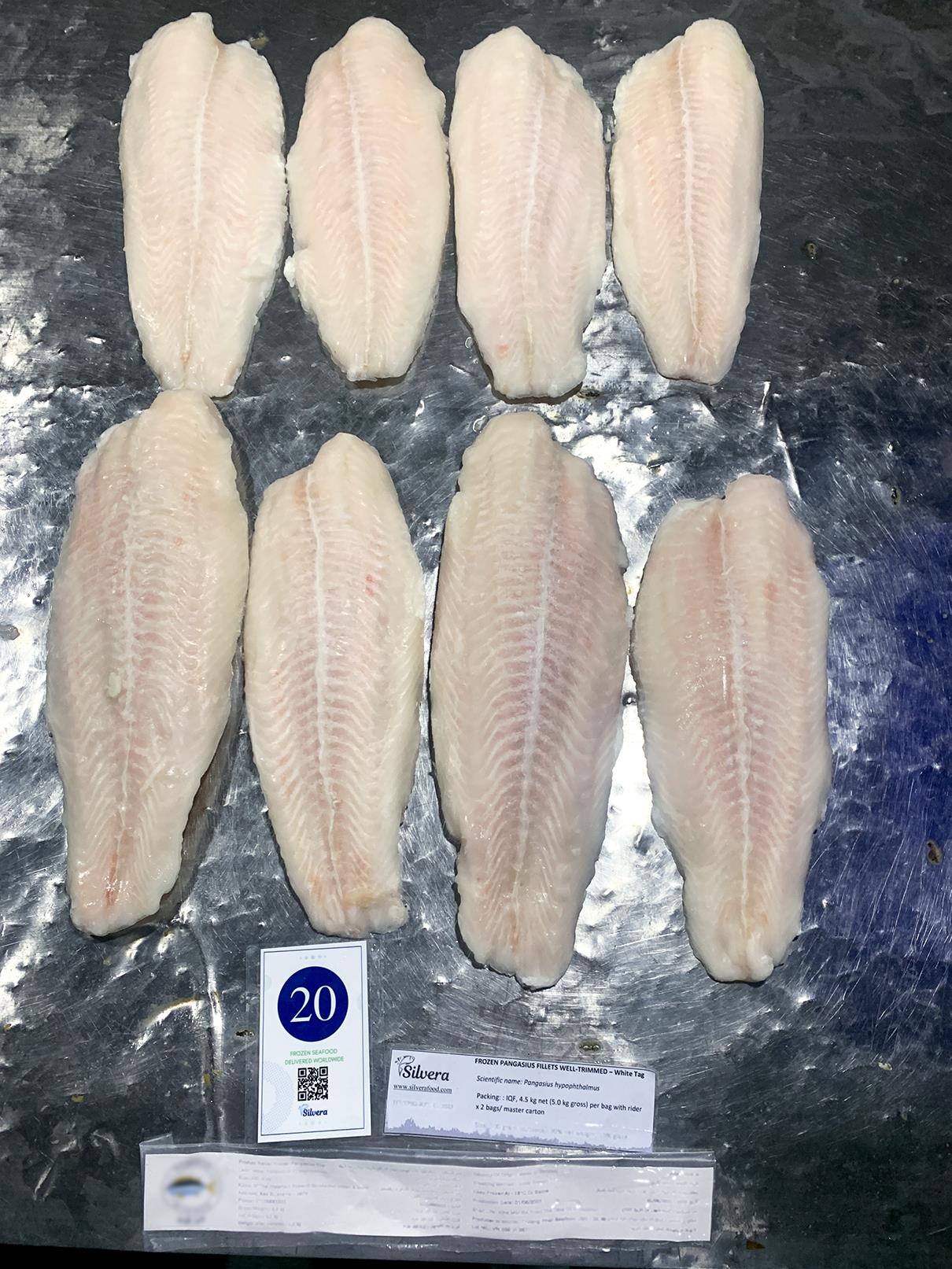 Frozen pangasius fillets