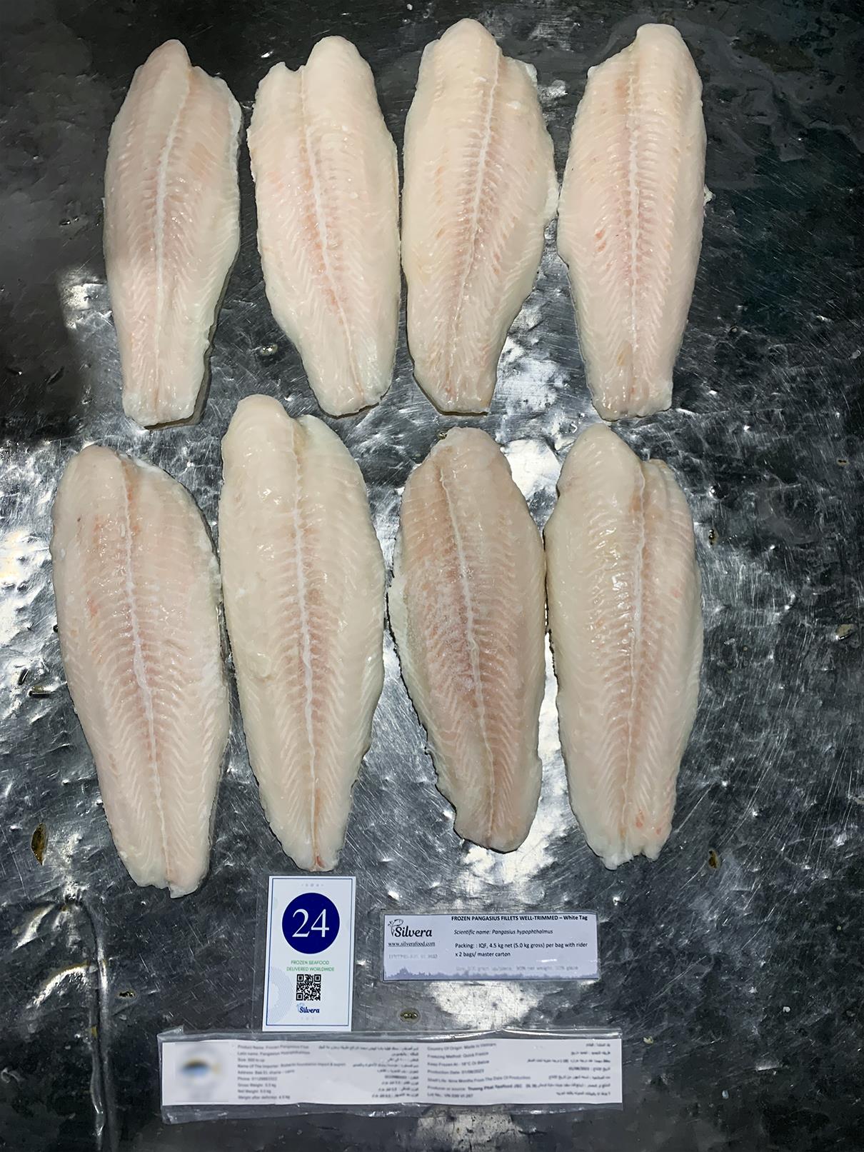 Frozen pangasius fillets