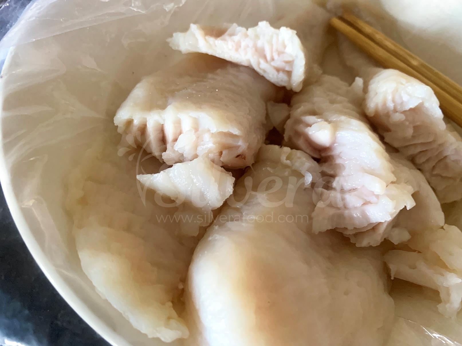 Steamed pangasius fillets