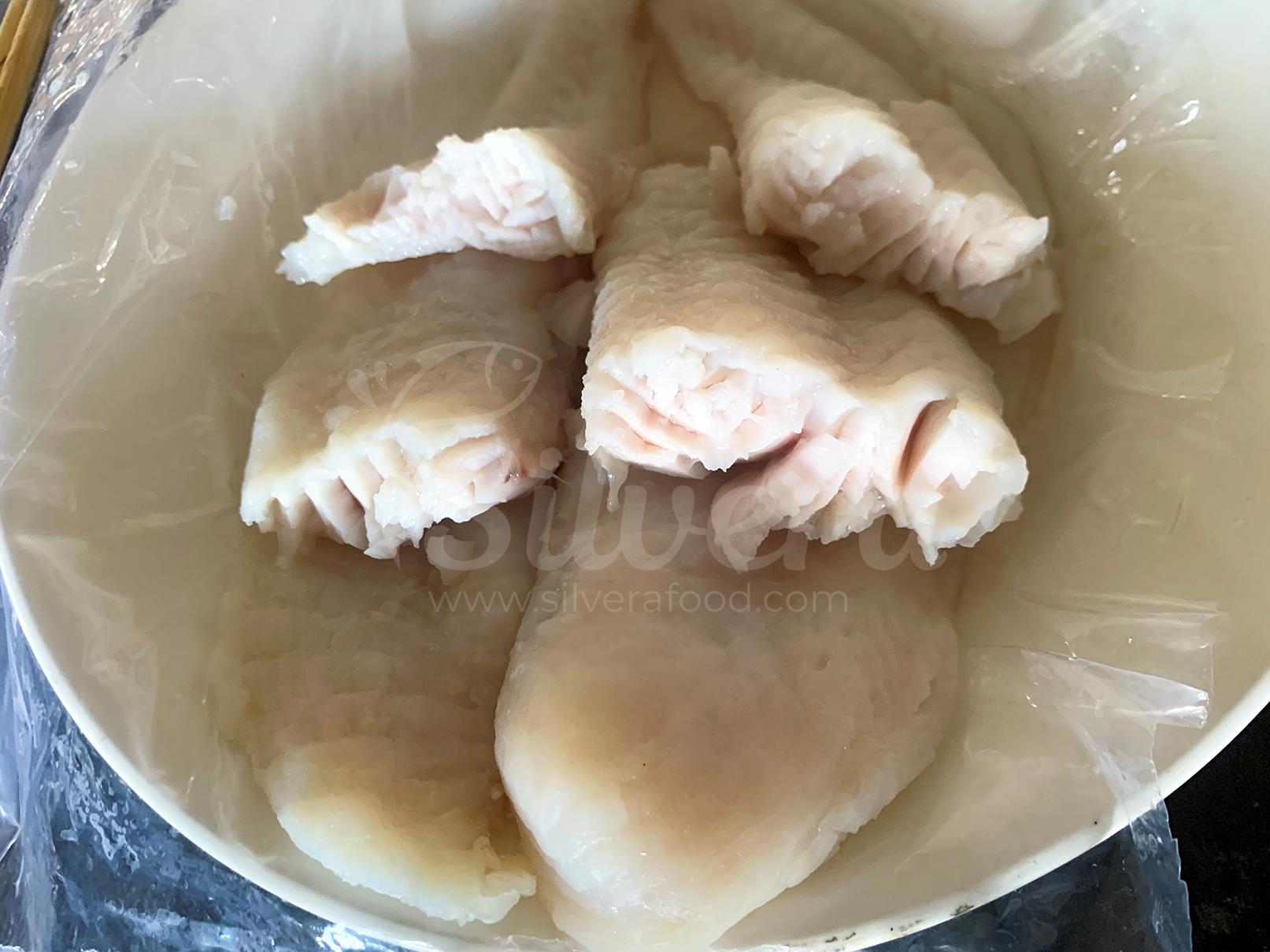 Steamed pangasius fillets