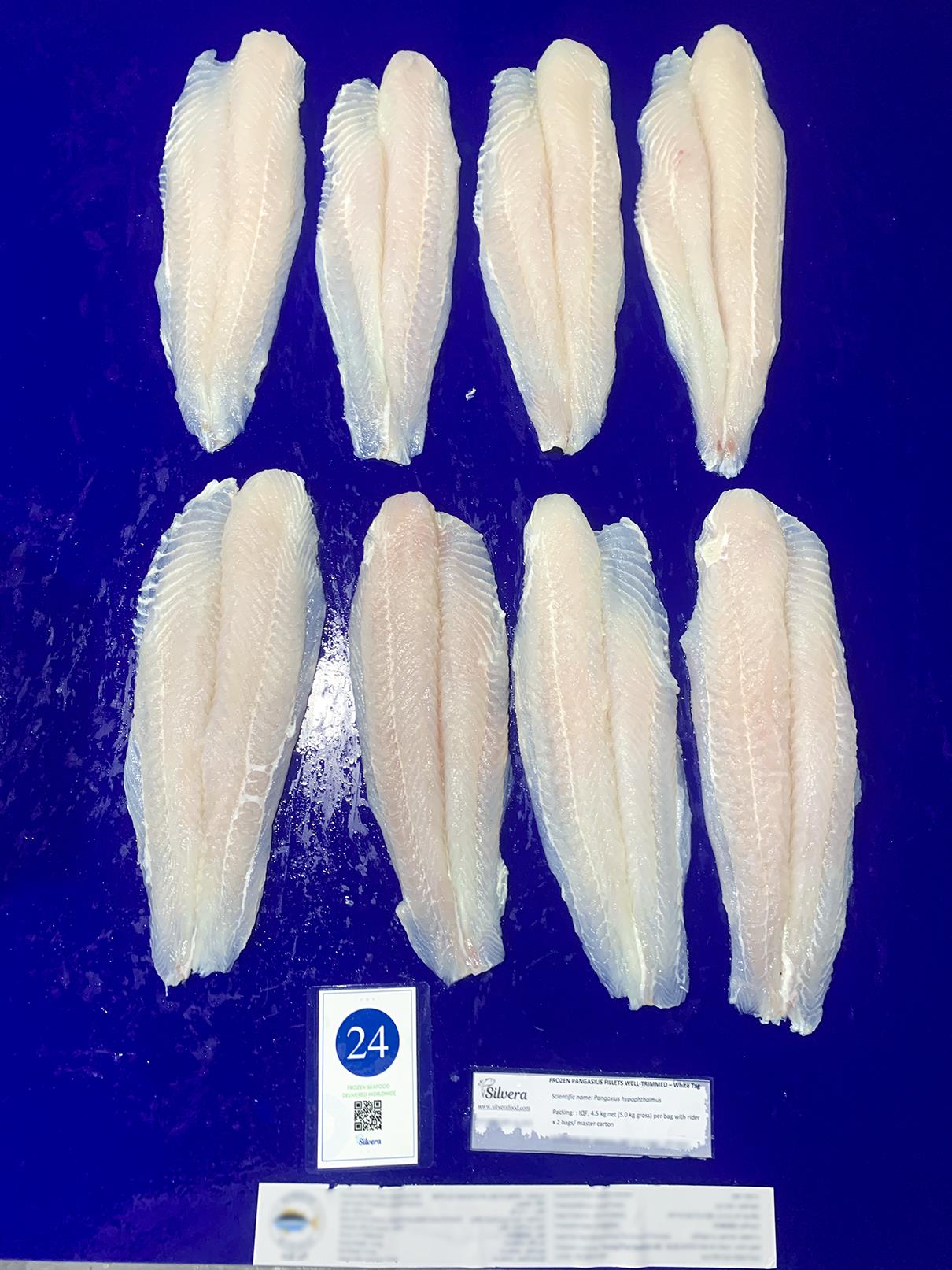 Thawed pangasius fillets