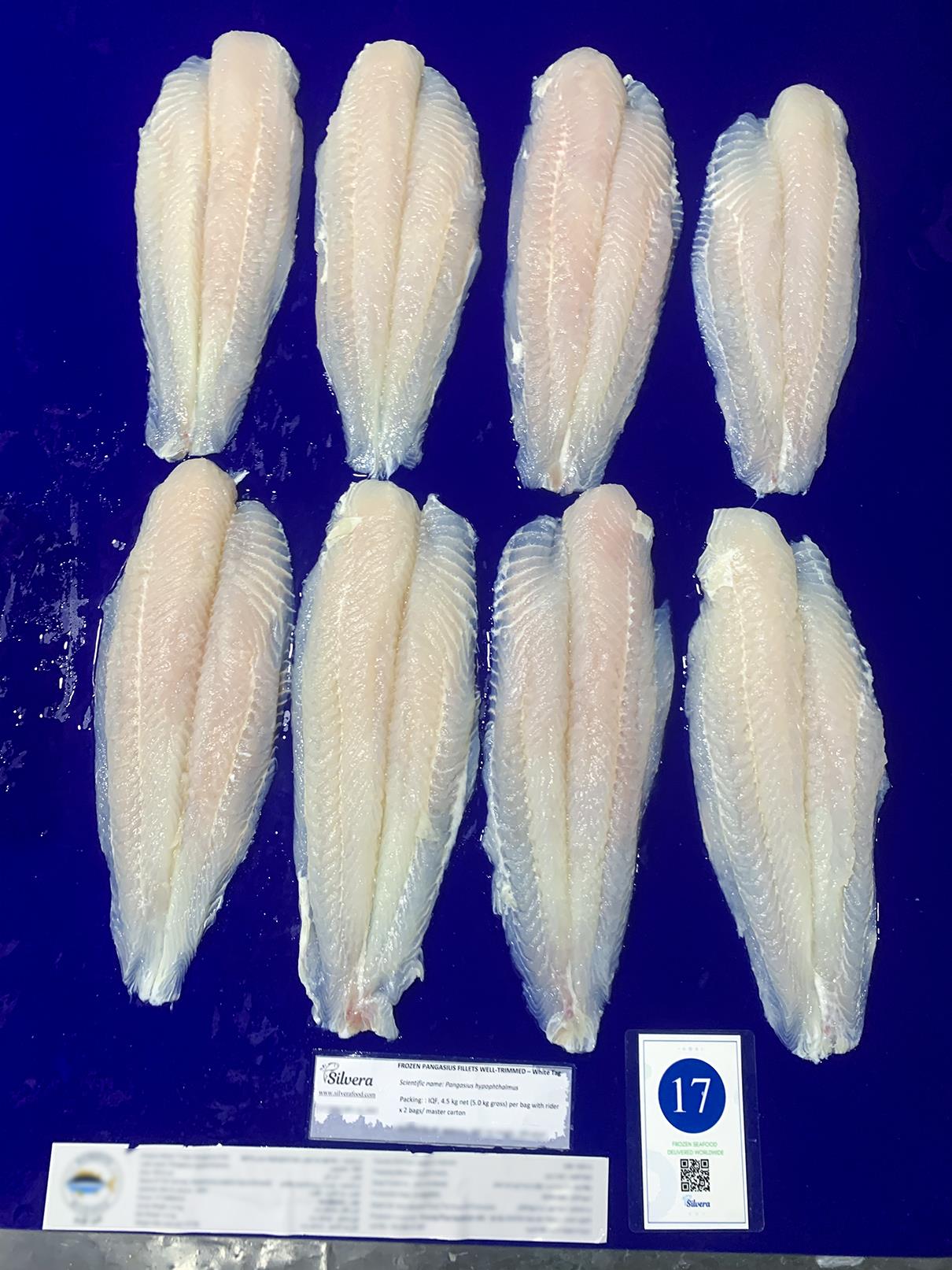 Thawed pangasius fillets