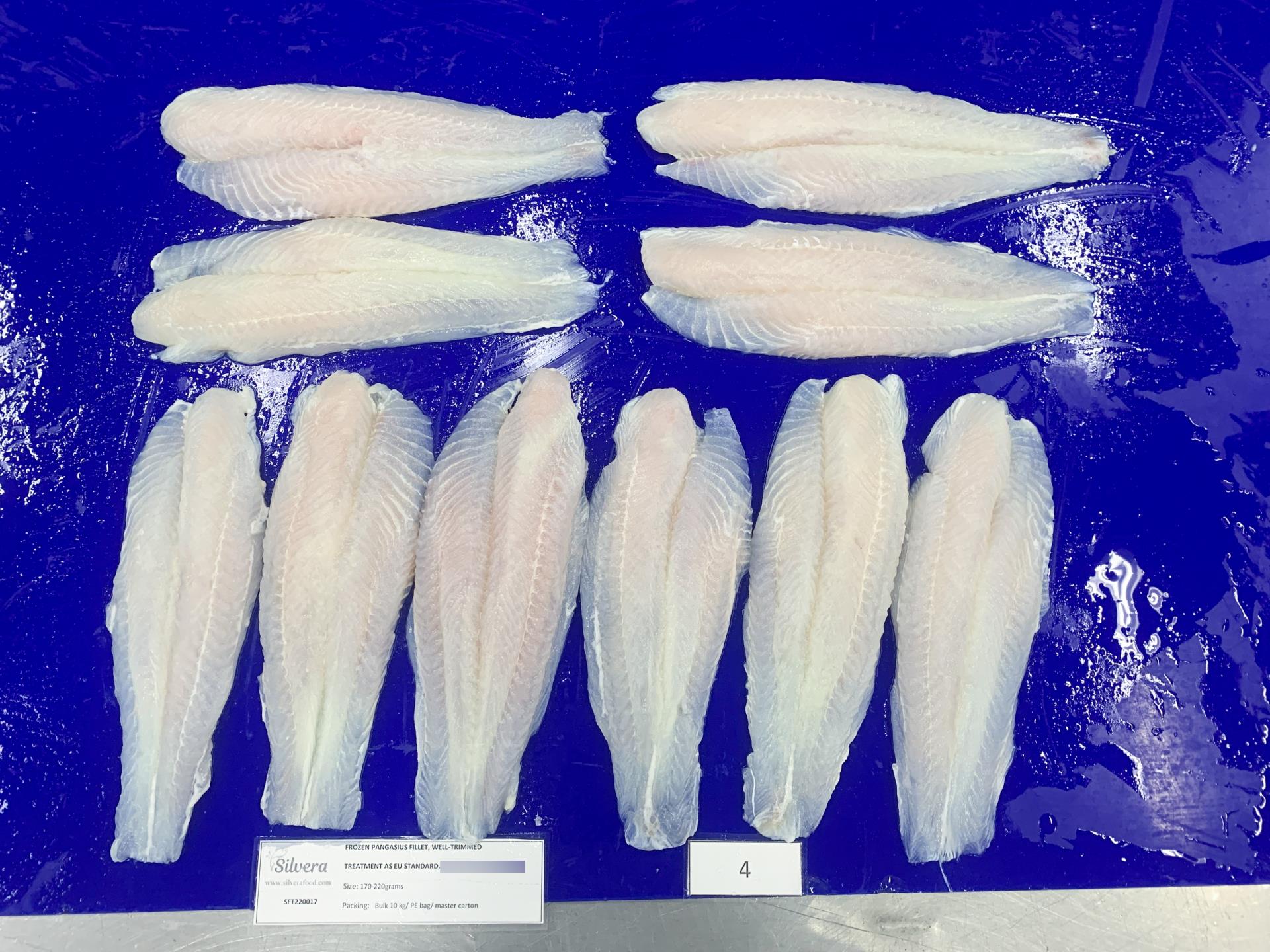 Thawed pangasius fillets