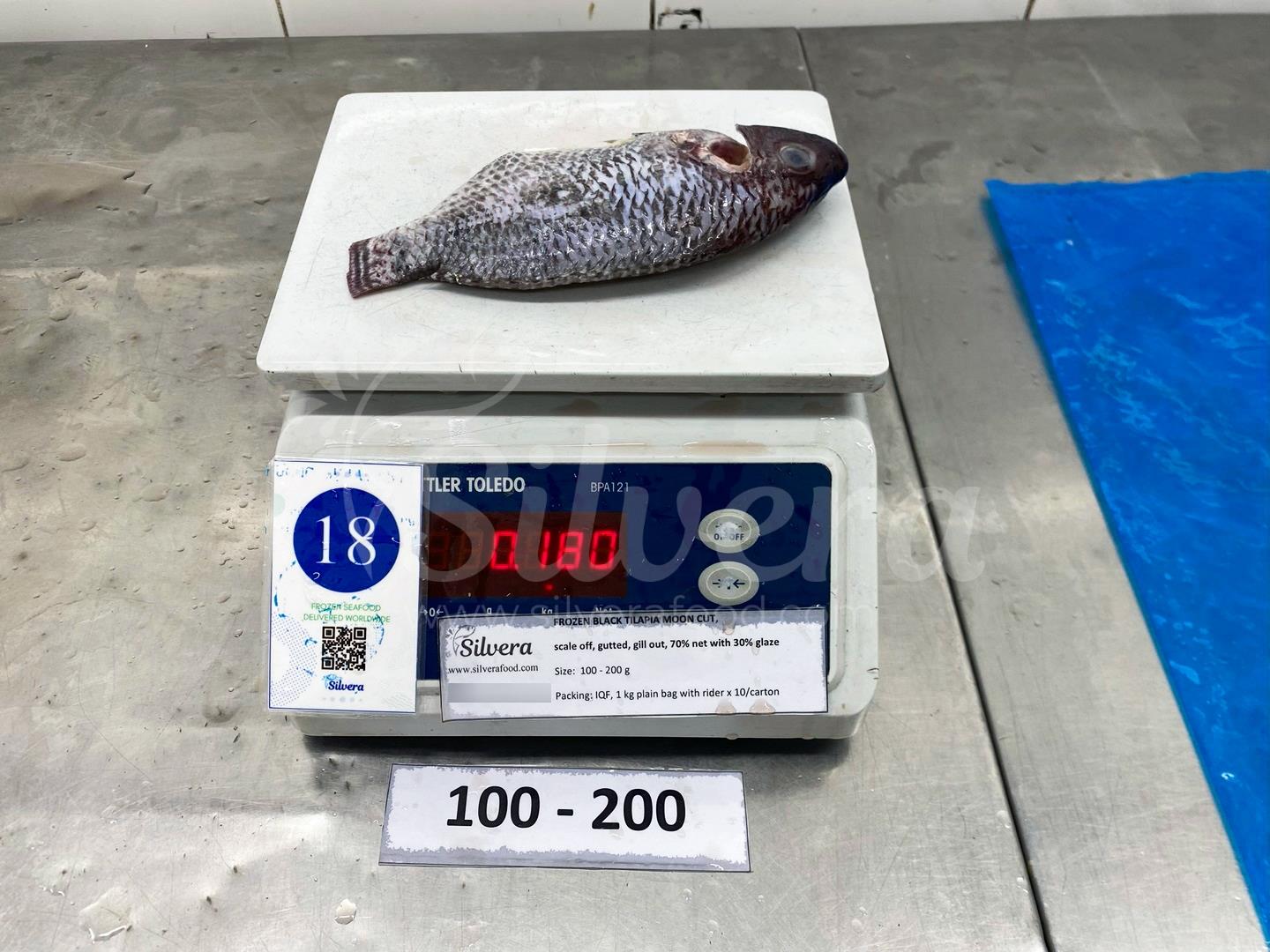 Whole cleaned black tilapia 100-200g