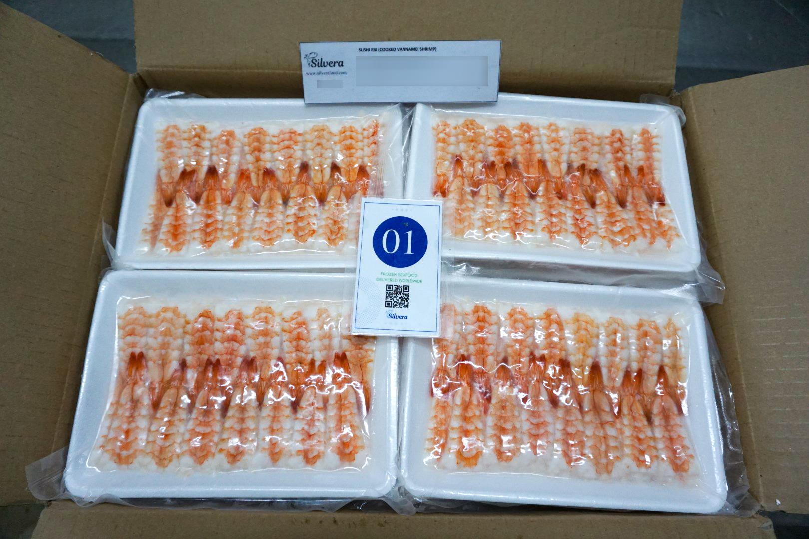 Inside carton - sushi ebi