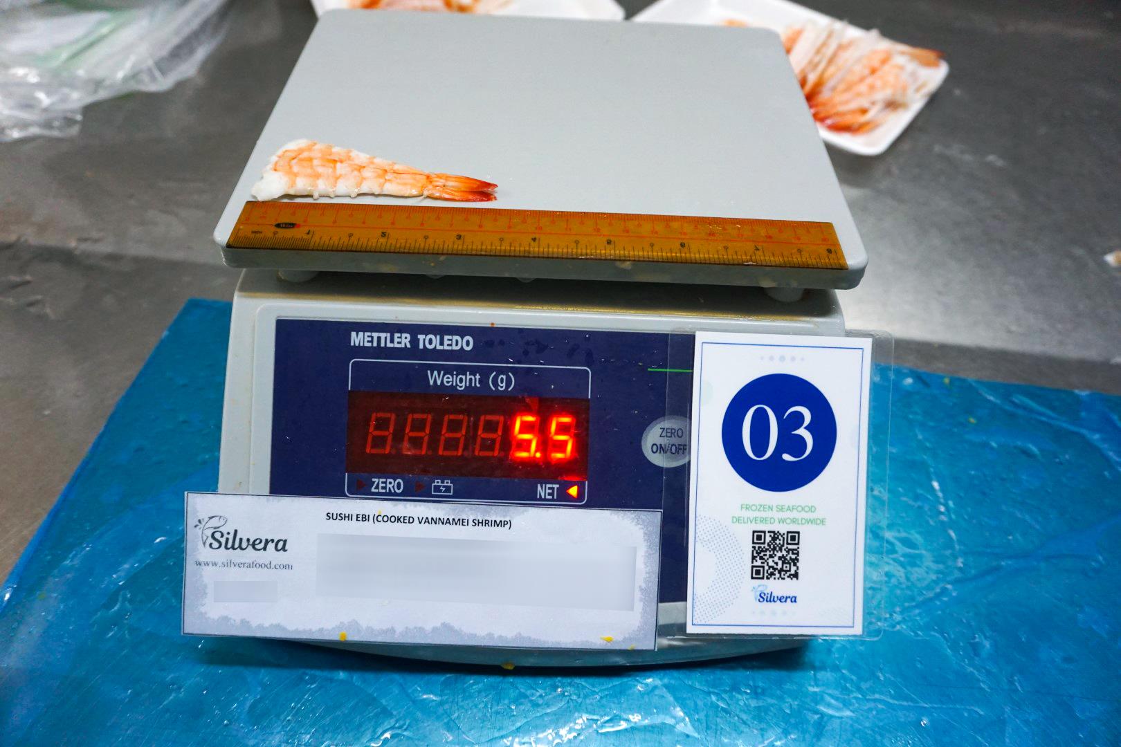 Sushi ebi weight per piece