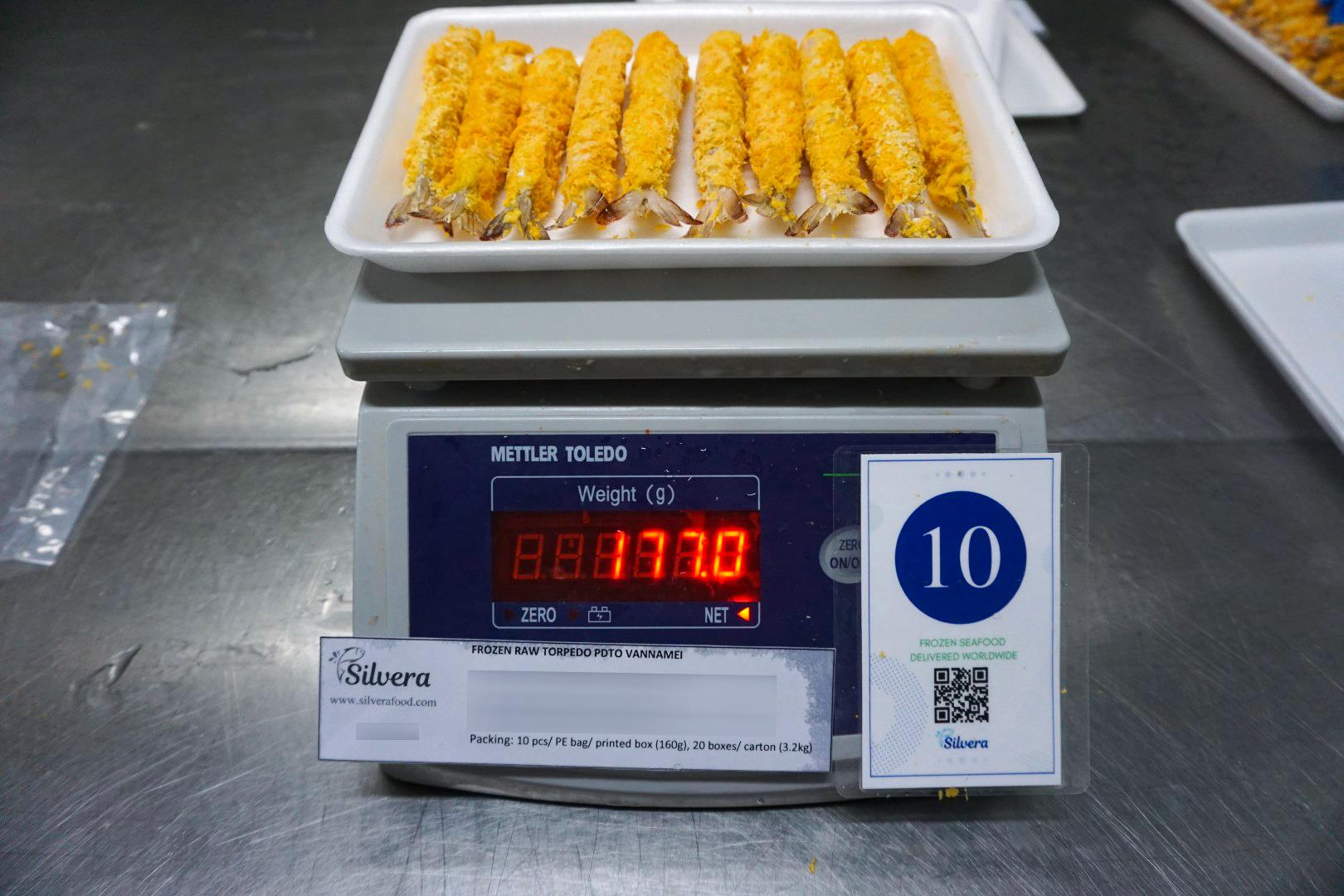Weight without bag - breaded torpedo shrimp