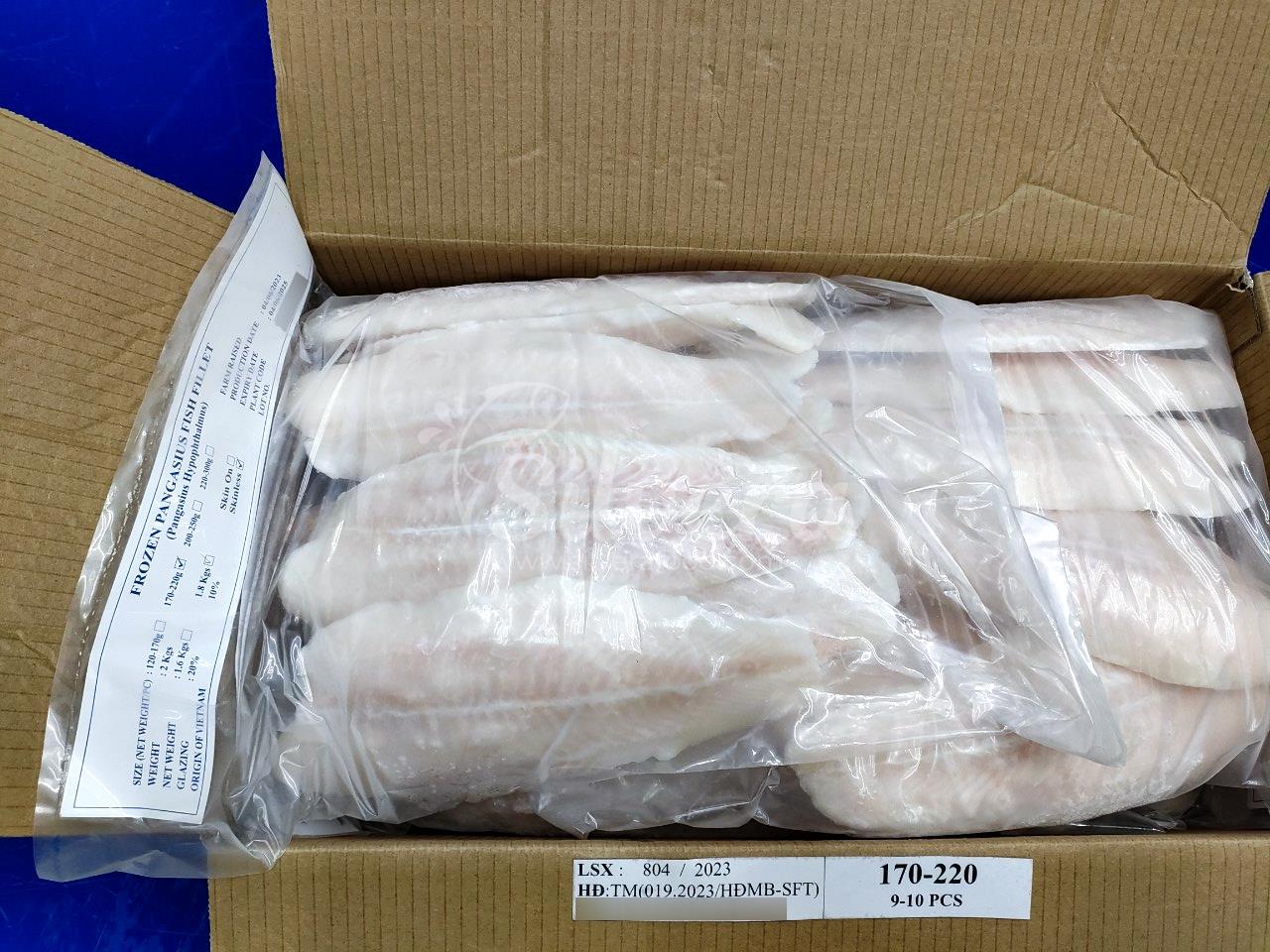 Inside master carton of pangasius fillets