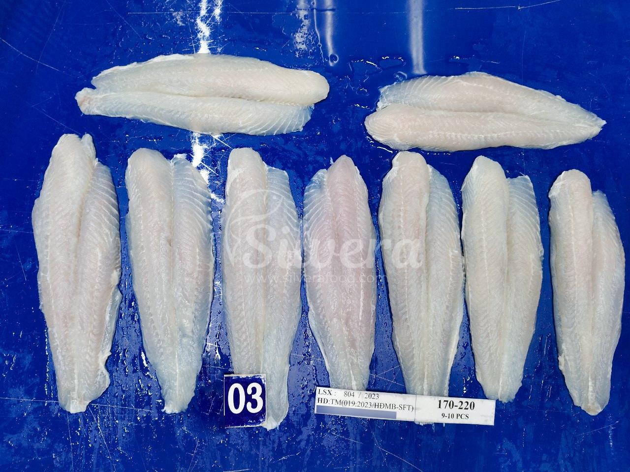 Thawed pangasius fillets