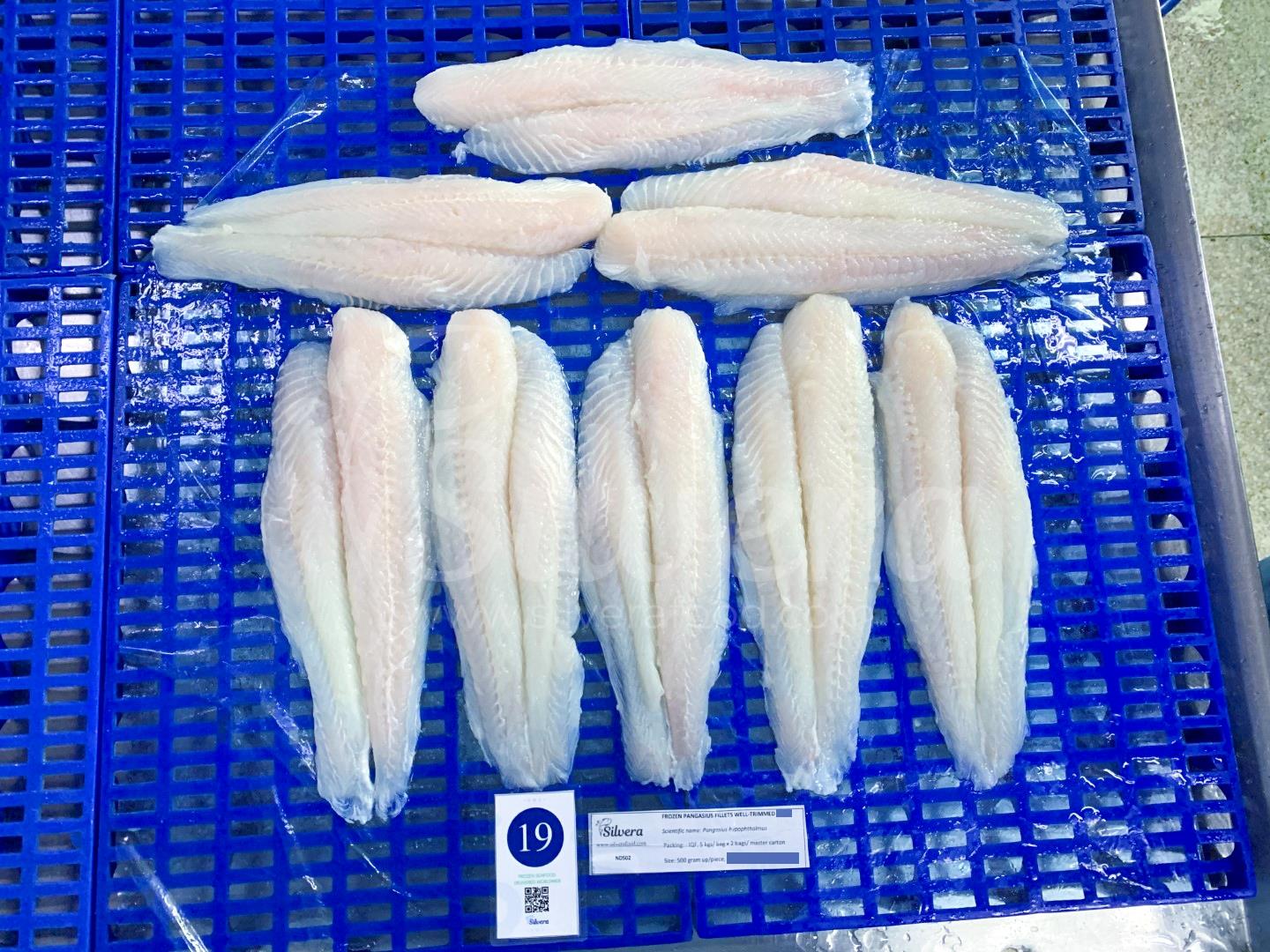 Defrosted pangasius fillets