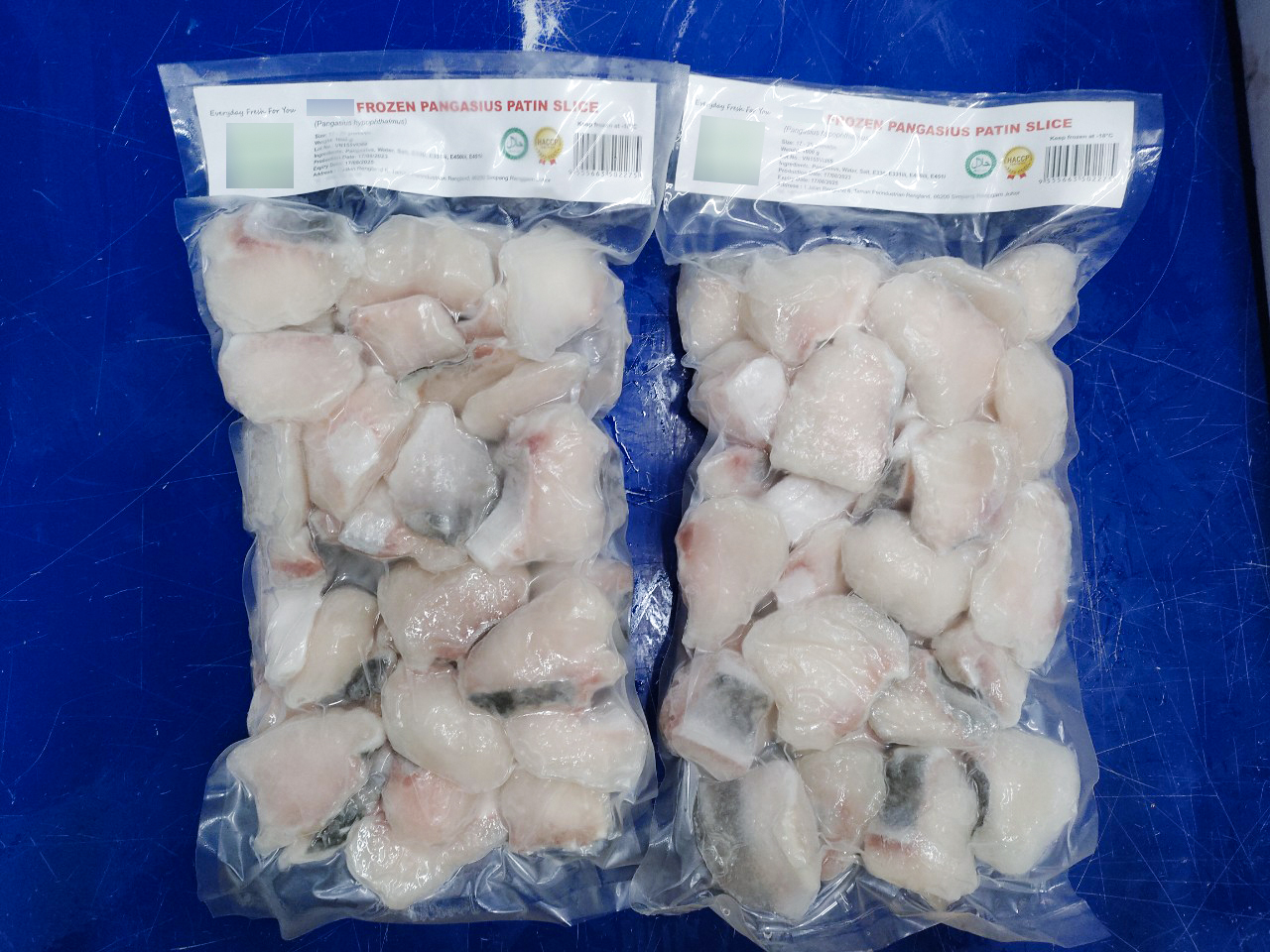 Frozen patin slices in bags