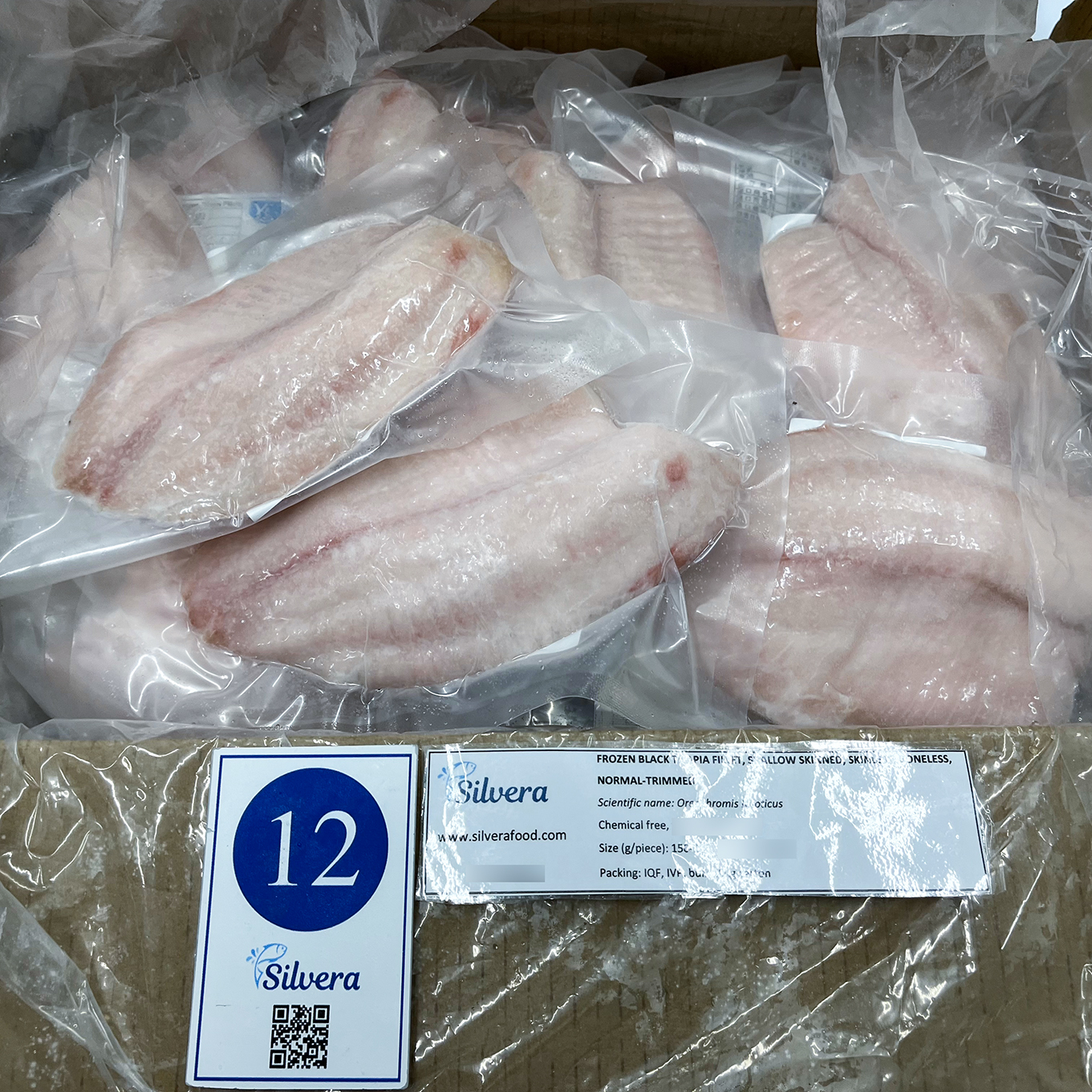 Frozen black tilapia fillets