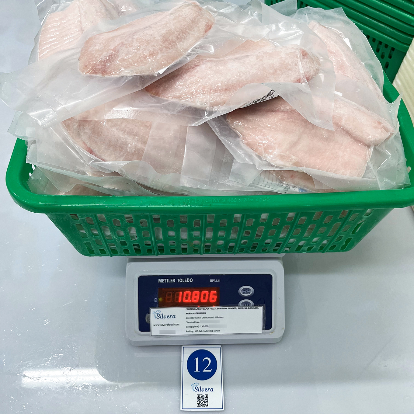 Frozen black tilapia fillets