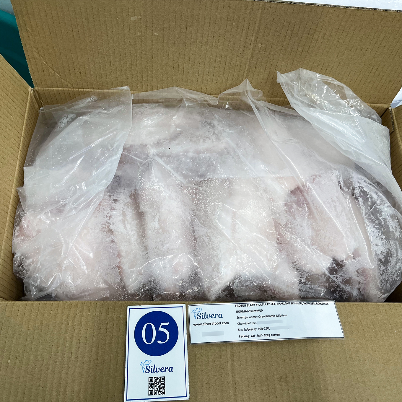 Frozen black tilapia fillets