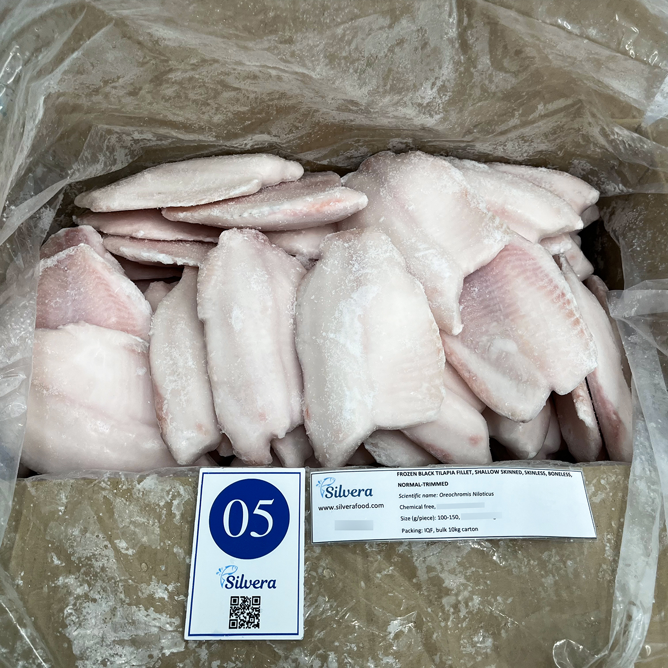 Frozen black tilapia fillets