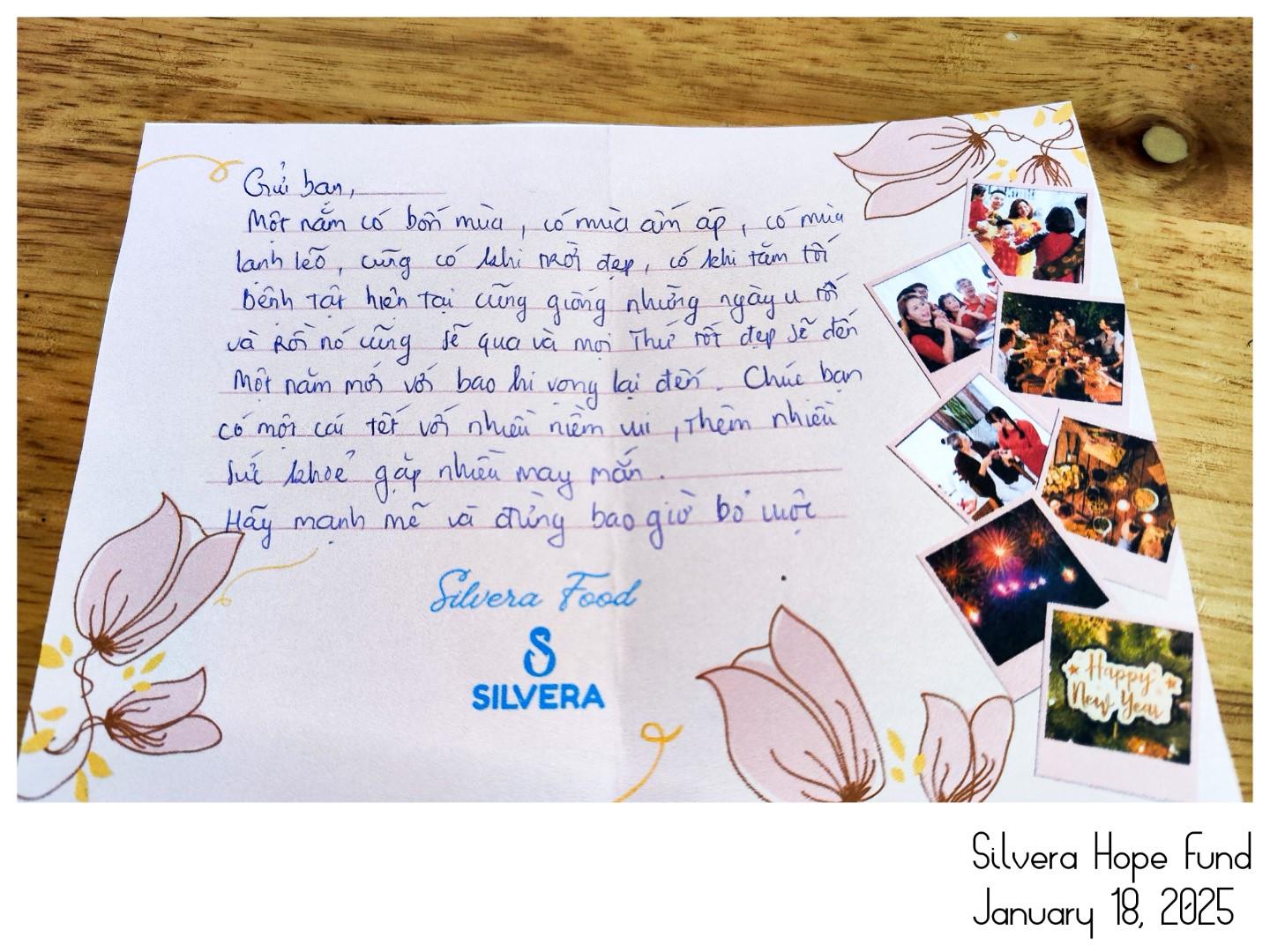 Silvera Hope Fund - message to cancer patients