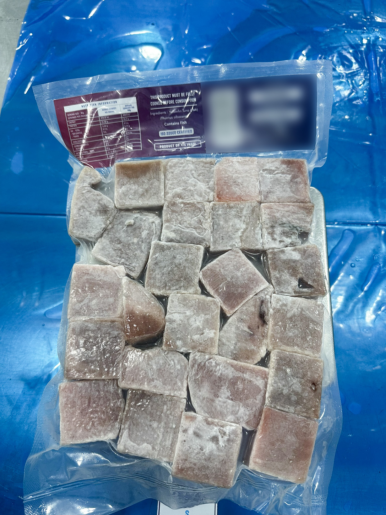 Yellowfin tuna cubes