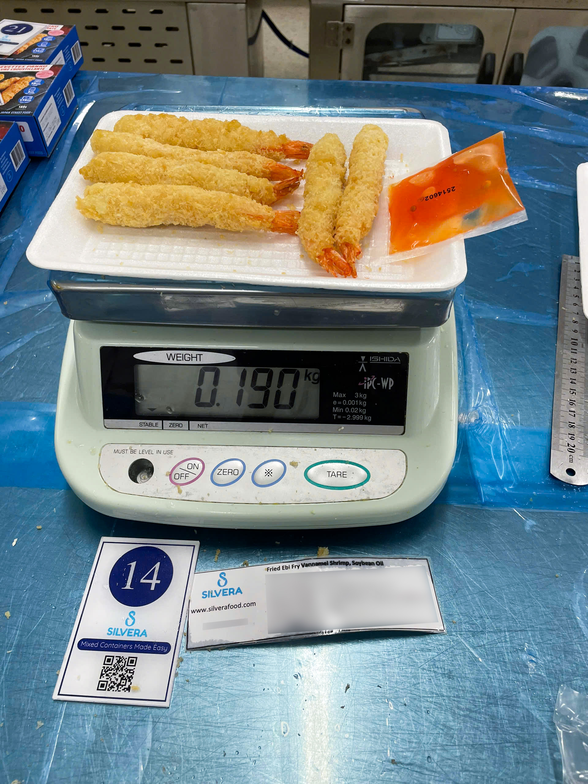 Fried breaded torpedo shrimp