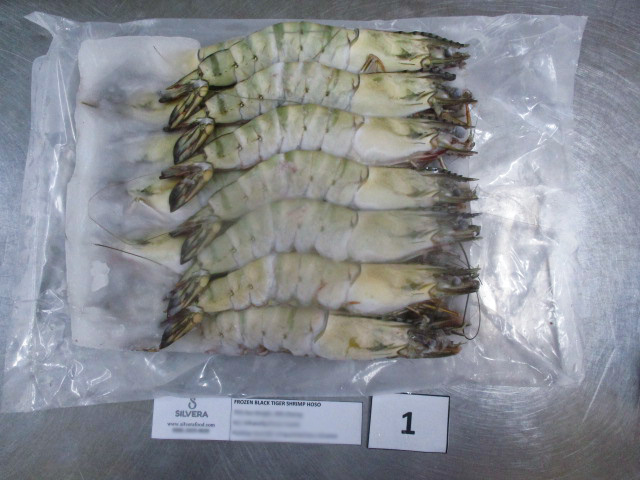 Frozen black tiger shrimp 