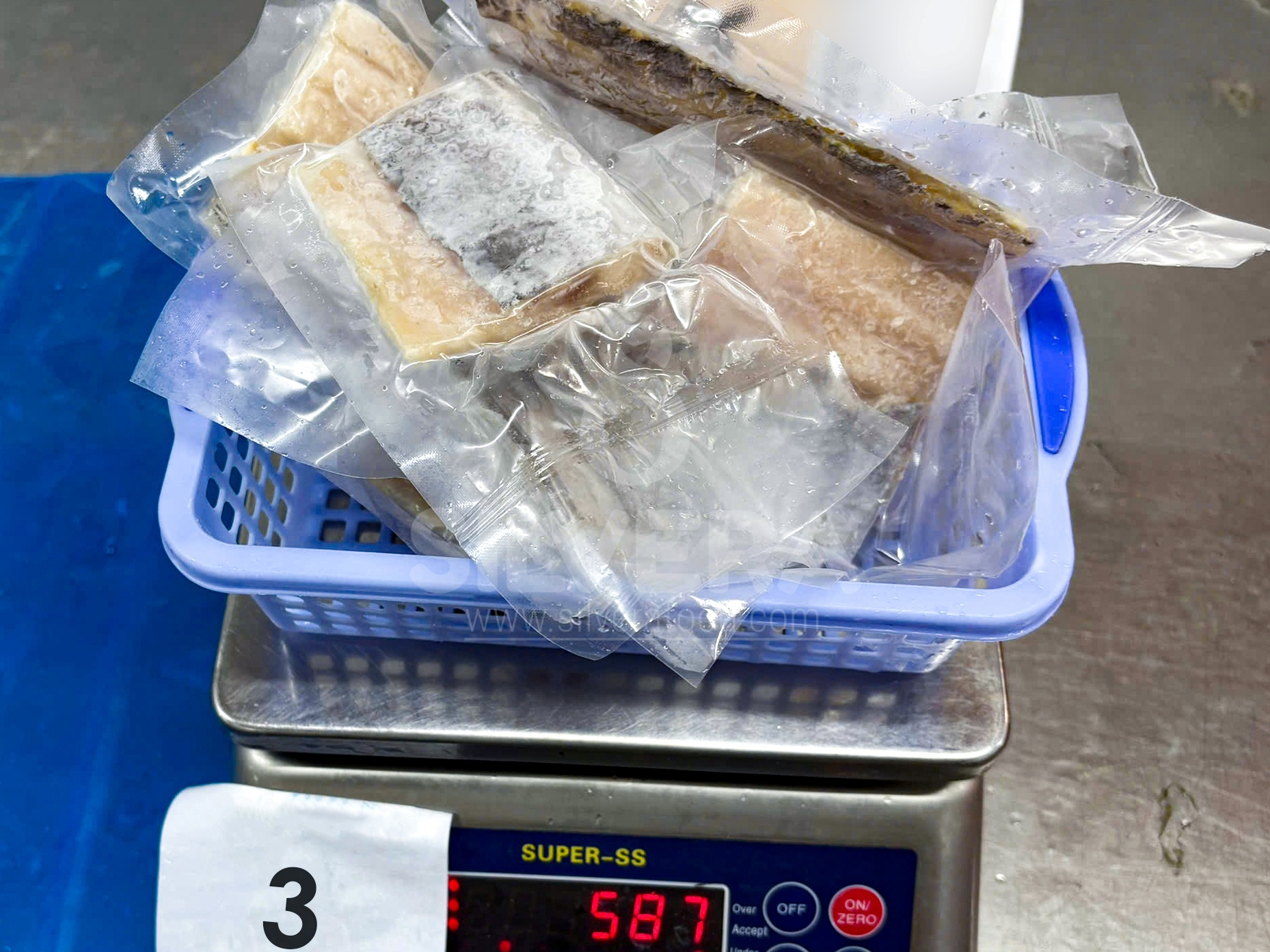 Hairtail fillet vacuum packed